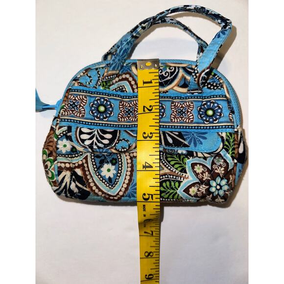 Vera Bradley Audrey Bali Blue Small Zip Around Top Handle Bag - Picture 3 of 6
